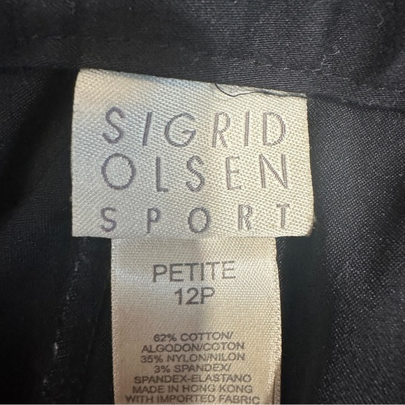 Sigrid Olsen Sport size 12P black ankle pants with embroidered detail - Picture 3 of 13